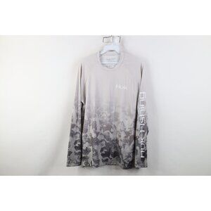 Huk Fishing Mens Small Kryptek Camouflage Fishing Long Sleeve T-Shirt Gray
